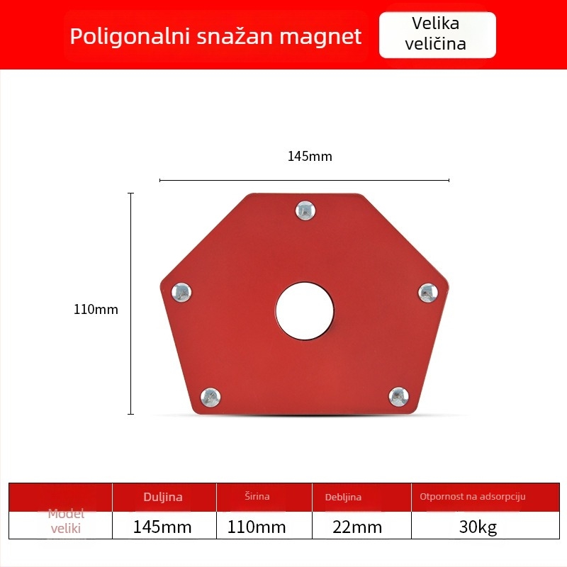 Magnetski držač za zavarivanje s 90° višestrukim kutem i magnetskim lokatorom