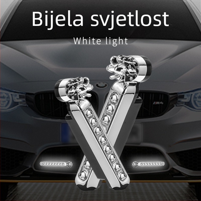 Curdy Vjetro Dnevna Svjetla — LED dnevna svjetla za automobil, napajana vjetrom, bez kablova, svjetiljka srednje mreže
