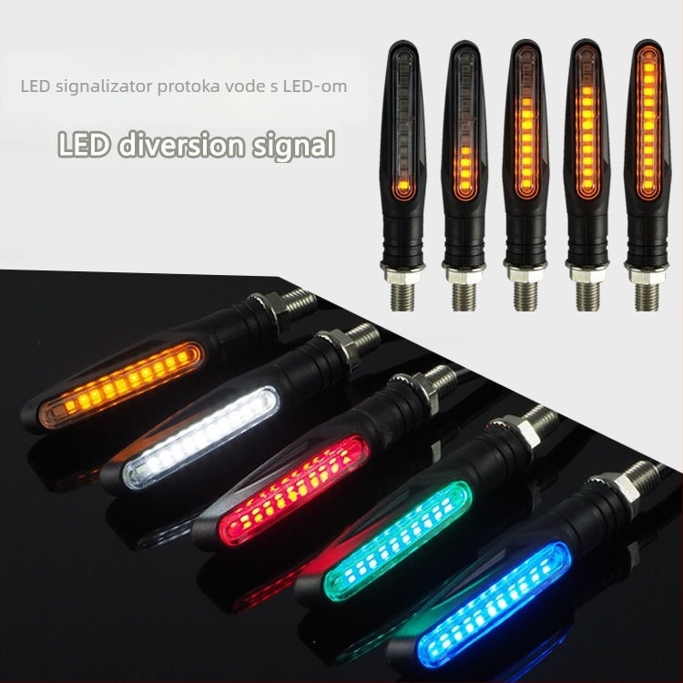 LED pokazivač smjera za motocikl, 12V, ravni bar dizajn, model 027a/027b, univerzalna kompatibilnost