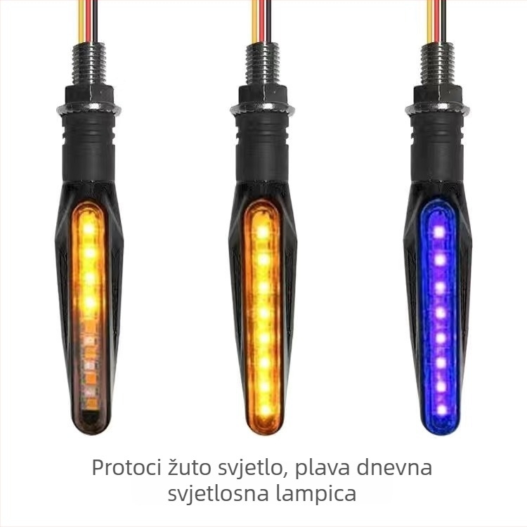 LED pokazivač smjera za motocikl, 12V, ravni bar dizajn, model 027a/027b, univerzalna kompatibilnost