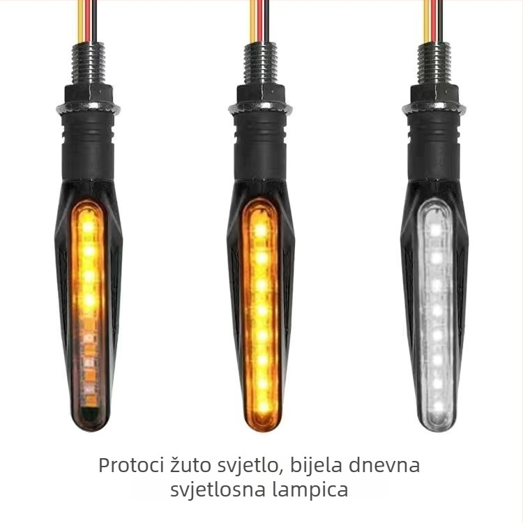 LED pokazivač smjera za motocikl, 12V, ravni bar dizajn, model 027a/027b, univerzalna kompatibilnost