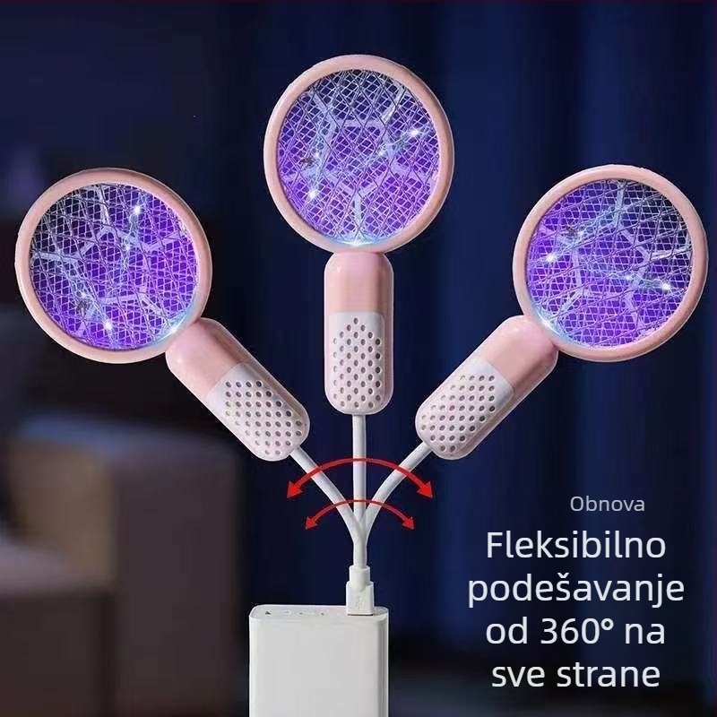Električna mreža protiv komaraca s LED svjetlom, USB napajanje, pokrivenost 41-60㎡, Ni-Zn-Fe mreža