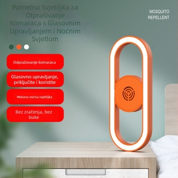 Inteligentno glasovno upravljano ultrazvučno odganjanje komaraca s noćnom lampom – napajanje iz utičnice, pokrivenost 10 m², LED, ABS kućište, bez baterije