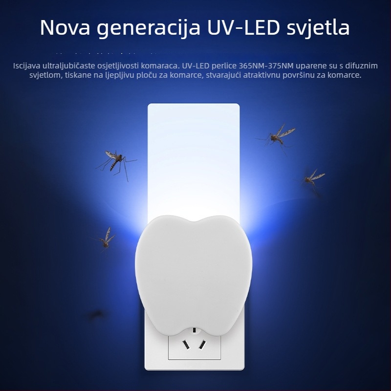 Nova lampa za uništavanje komaraca za kućnu upotrebu, priključna lampa za hvatanje letećih insekata uz ljubičastu svjetlost, unutarnja hvatanje