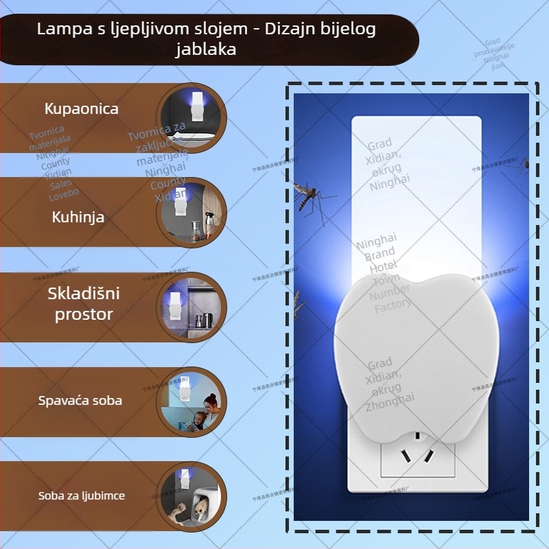Nova lampa za uništavanje komaraca za kućnu upotrebu, priključna lampa za hvatanje letećih insekata uz ljubičastu svjetlost, unutarnja hvatanje
