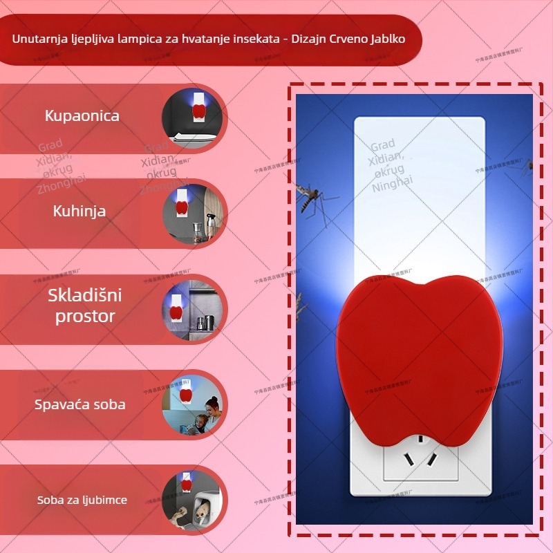 Nova lampa za uništavanje komaraca za kućnu upotrebu, priključna lampa za hvatanje letećih insekata uz ljubičastu svjetlost, unutarnja hvatanje