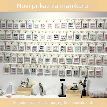 Drveni zidni prikazni stalak za nakit i dodatke s kukama za naušnice i sitne predmete