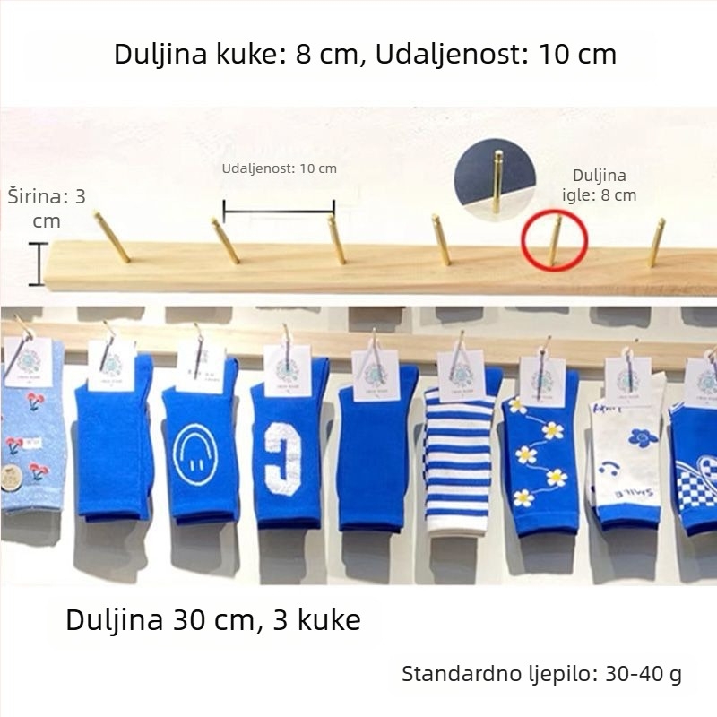 Drveni zidni prikazni stalak za nakit i dodatke s kukama za naušnice i sitne predmete