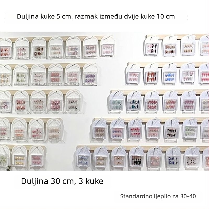 Drveni zidni prikazni stalak za nakit i dodatke s kukama za naušnice i sitne predmete