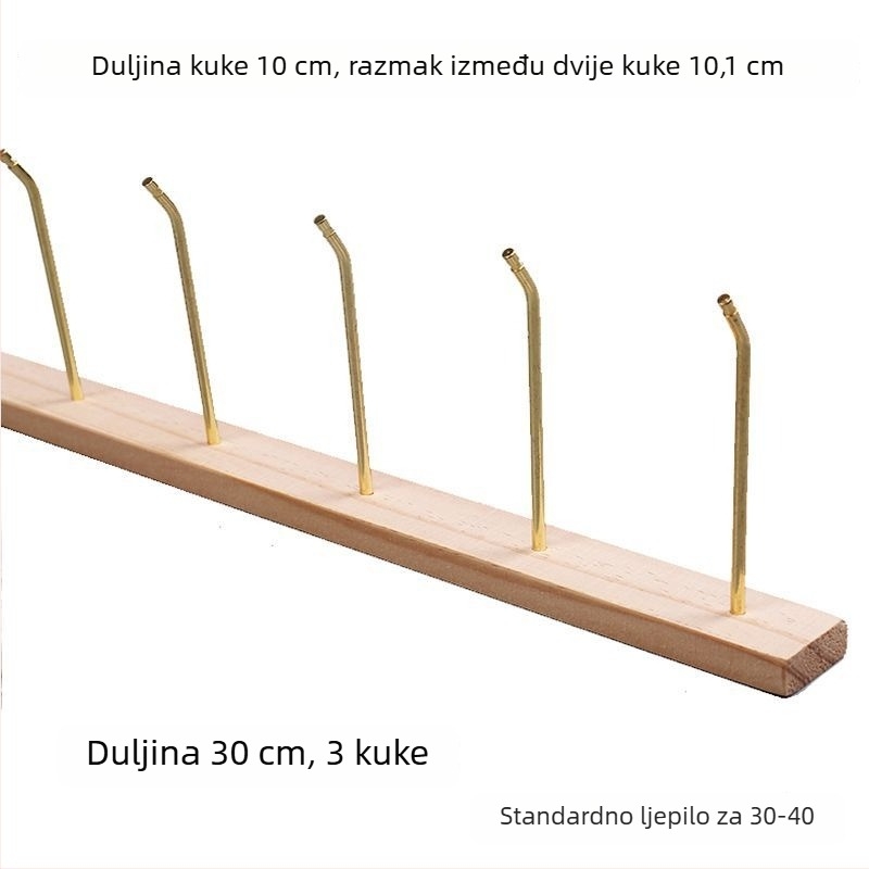 Drveni zidni prikazni stalak za nakit i dodatke s kukama za naušnice i sitne predmete
