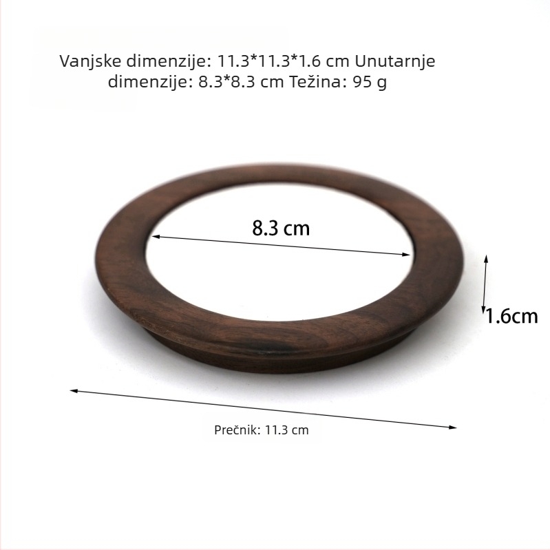 Jednodelni drveni stalak za izlaganje nakita za ogrlice i naušnice s geometrijskim dizajnom