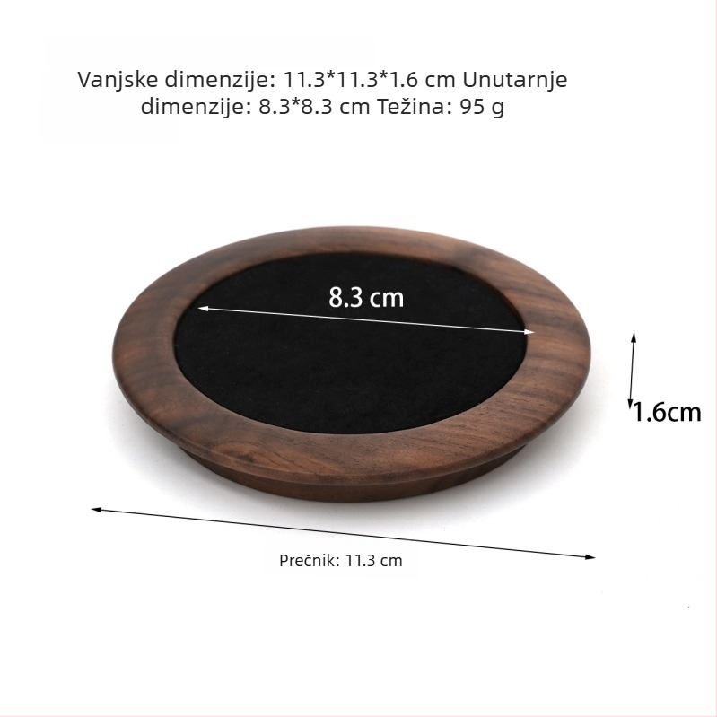 Jednodelni drveni stalak za izlaganje nakita za ogrlice i naušnice s geometrijskim dizajnom