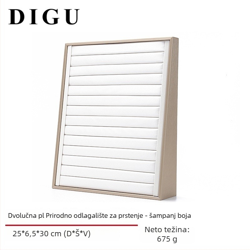 Digu vertikalni stalak za nakit, PU koža, jednovrstni dizajn, luksuzni stil — za prstenje, narukvice i naušnice