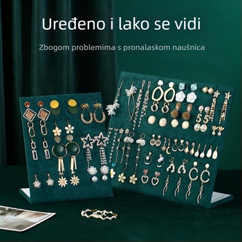 Držač za naušnice - stolni stalak za nakit od flanel materijala, višenamjenski i prijenosni, 1-sloj skladištenja