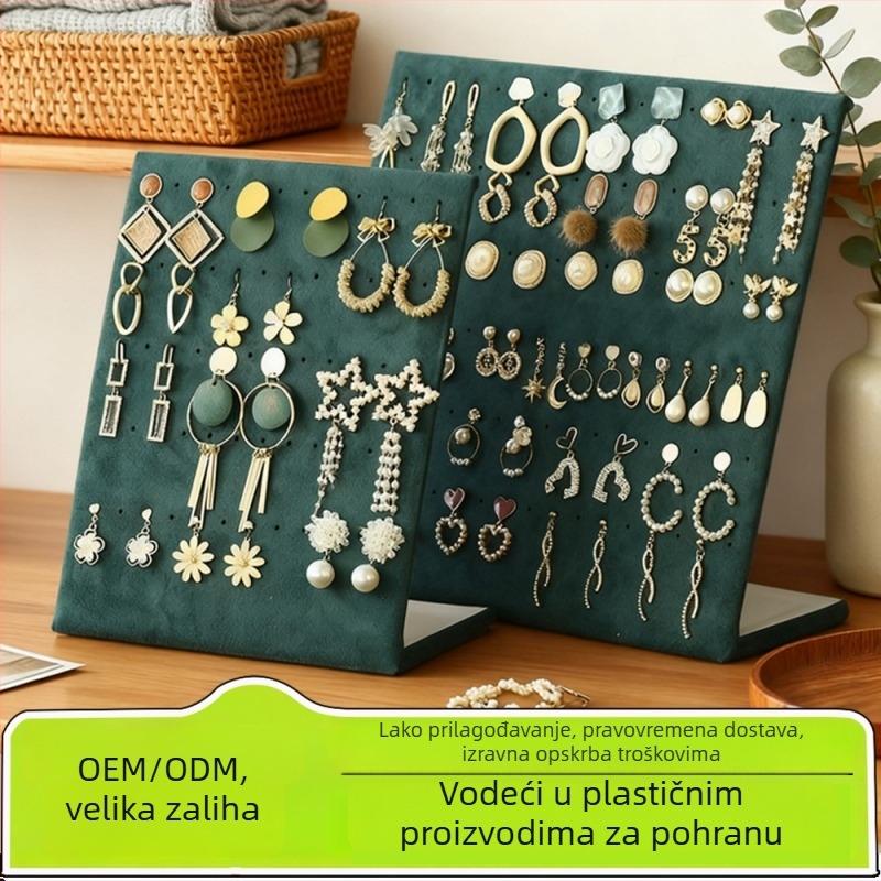 Držač za naušnice - stolni stalak za nakit od flanel materijala, višenamjenski i prijenosni, 1-sloj skladištenja