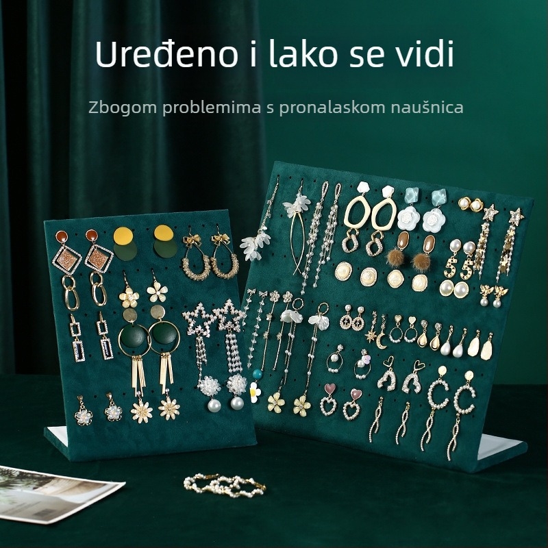 Držač za naušnice - stolni stalak za nakit od flanel materijala, višenamjenski i prijenosni, 1-sloj skladištenja