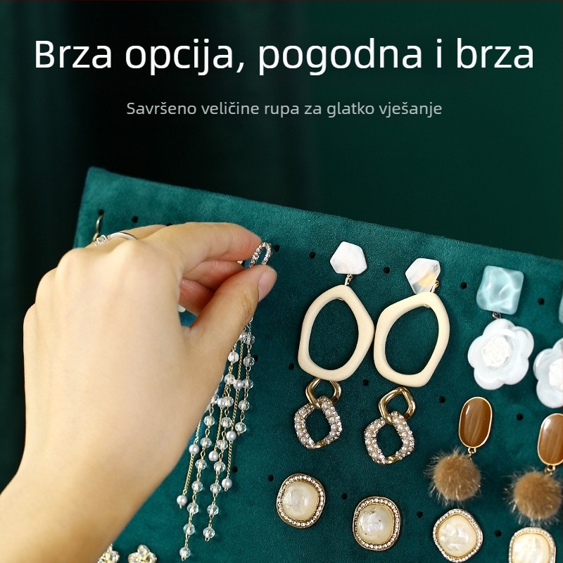 Držač za naušnice - stolni stalak za nakit od flanel materijala, višenamjenski i prijenosni, 1-sloj skladištenja
