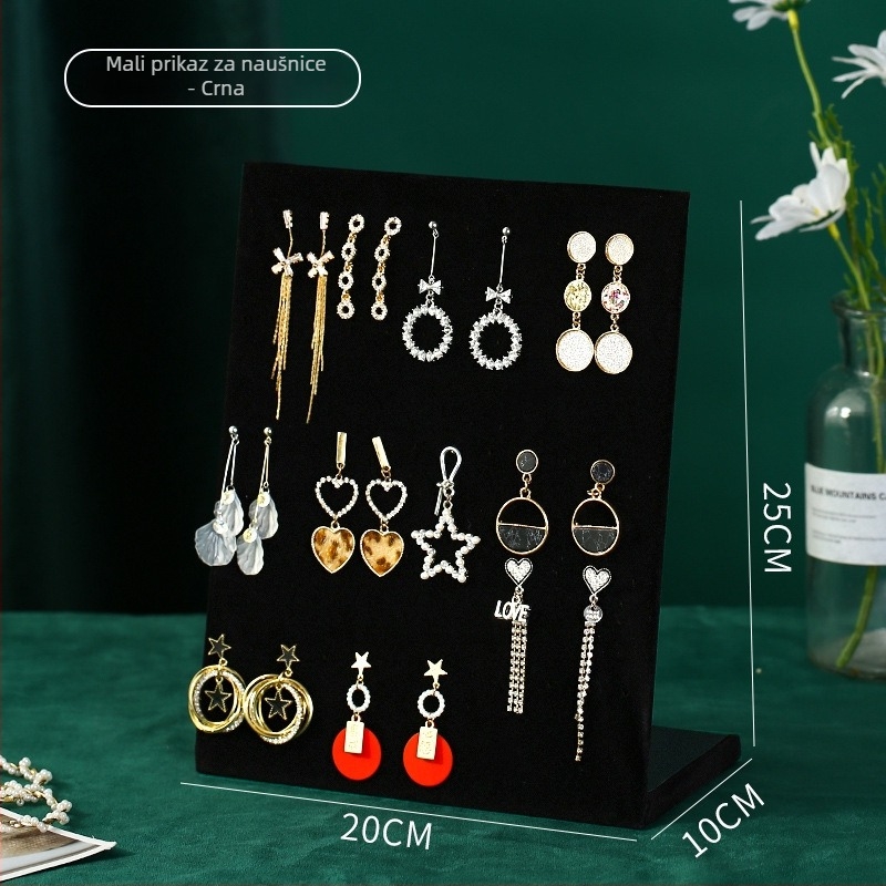 Držač za naušnice - stolni stalak za nakit od flanel materijala, višenamjenski i prijenosni, 1-sloj skladištenja