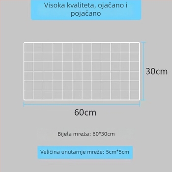 Zidni izložbeni stalak s metalnom mrežom – skandinavski stil, željezna umjetnička obrada, dvostruki sloj