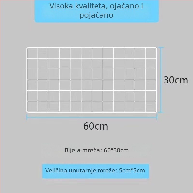 Zidni izložbeni stalak s metalnom mrežom – skandinavski stil, željezna umjetnička obrada, dvostruki sloj