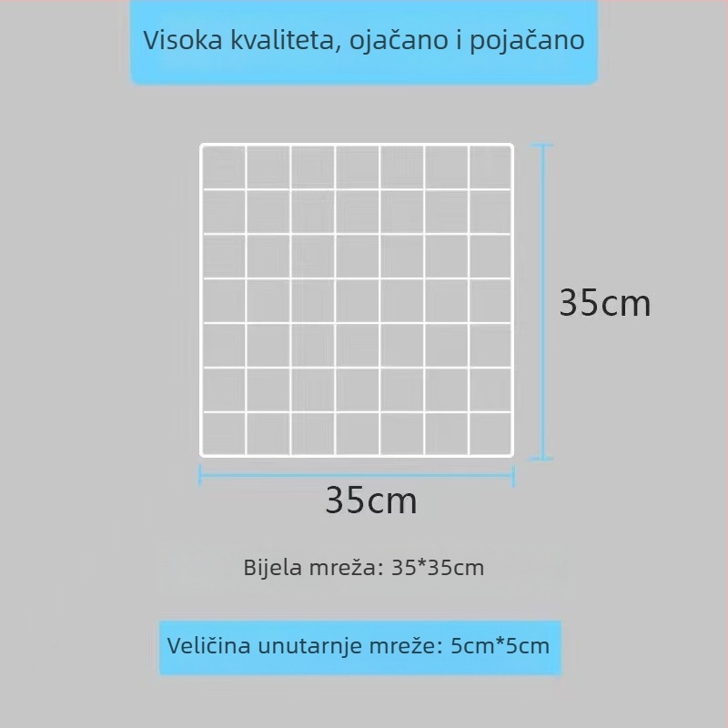Zidni izložbeni stalak s metalnom mrežom – skandinavski stil, željezna umjetnička obrada, dvostruki sloj