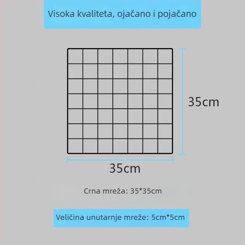 Zidni izložbeni stalak s metalnom mrežom – skandinavski stil, željezna umjetnička obrada, dvostruki sloj