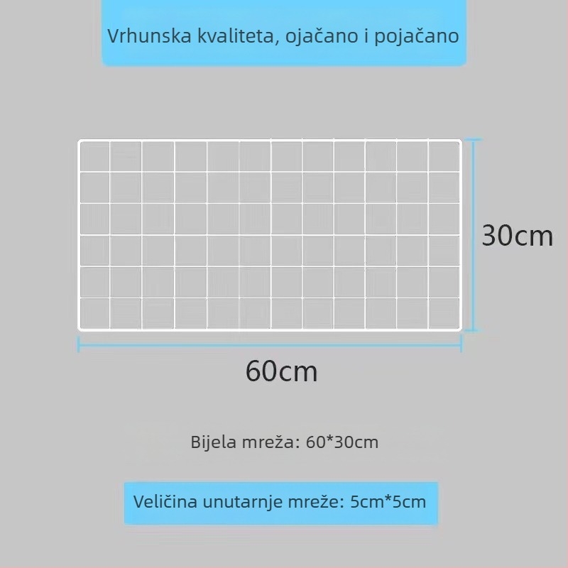 Zidni izložbeni stalak s metalnom mrežom – skandinavski stil, željezna umjetnička obrada, dvostruki sloj