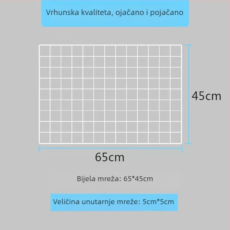 Zidni izložbeni stalak s metalnom mrežom – skandinavski stil, željezna umjetnička obrada, dvostruki sloj