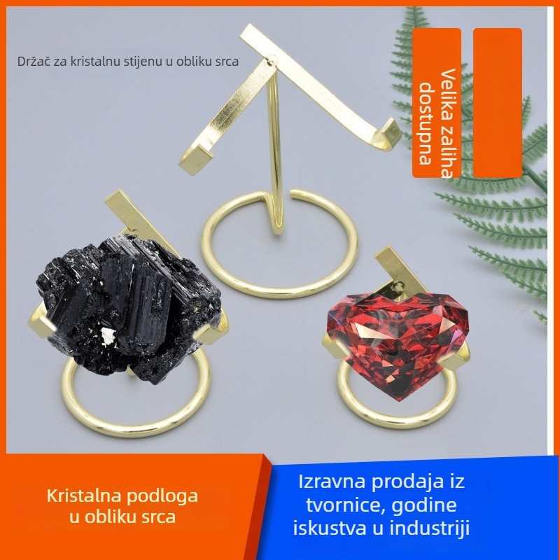 Metalni držač za kristalne ukrase, stalak za izlaganje kristalnih skupina i fosila, moderan minimalistički stil, završetak elektroplat, mogućnost prilagodbe