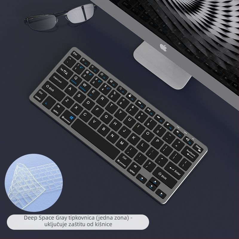 Bežični set tipkovnice i miša Bluetooth, punjiv, tih, za uredske potrebe, za prijenosno računalo i tablet, USB/2.4G/Bluetooth povezivanje