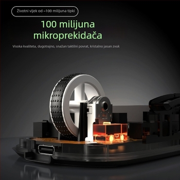 Gaming miš s bežičnim dock-om za punjenje i RGB makro programiranjem, model X1 Predator, 1200 dpi, 6 razina DPI, 5 tipki, domet 1,8 m