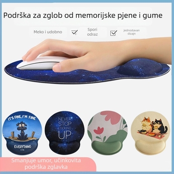 Gumena podložnica za zglob za uredsku tipkovnicu – crtić stil, jednostrana, ručno izrađena, prilagodljiva