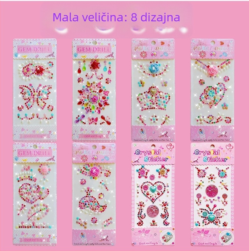 Dječji DIY set naljepnica: 24 kom akrilnih 3D kristalnih naljepnica za djecu, ručna izrada
