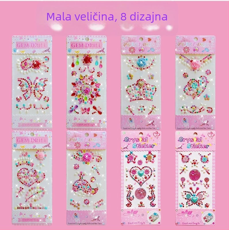 Dječji DIY set naljepnica: 24 kom akrilnih 3D kristalnih naljepnica za djecu, ručna izrada