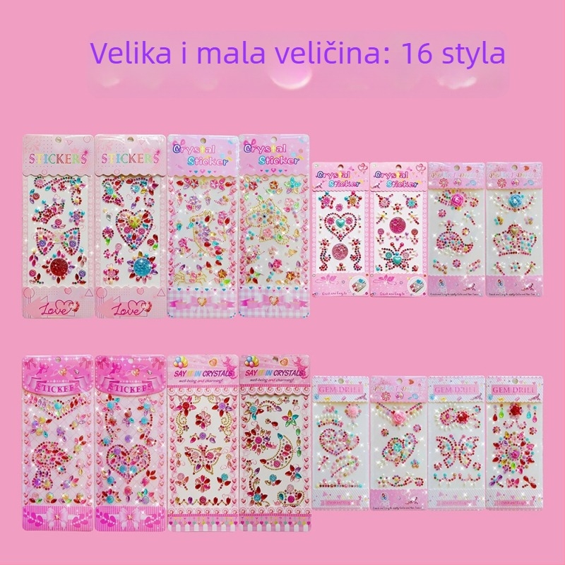 Dječji DIY set naljepnica: 24 kom akrilnih 3D kristalnih naljepnica za djecu, ručna izrada