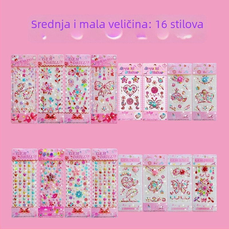 Dječji DIY set naljepnica: 24 kom akrilnih 3D kristalnih naljepnica za djecu, ručna izrada