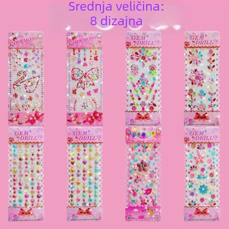 Dječji DIY set naljepnica: 24 kom akrilnih 3D kristalnih naljepnica za djecu, ručna izrada