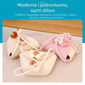 Nova ženska slamnata torba tip vedro, ručno pletena, s prorezanim dizajnom, preko ramena, ljetni stil