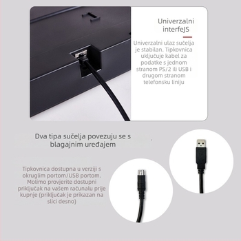 Tipkovnica blagajne, 101 tipki, žičana, USB/PS2 sučelje, ABS plast, vodootporna