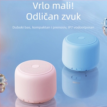 Prijenosni bežični Bluetooth zvučnik s dva zvučnika, IPX7 vodootporan, Bluetooth 5.3, 3W, ugrađena baterija 1000–1200mAh (raspon 10 m)