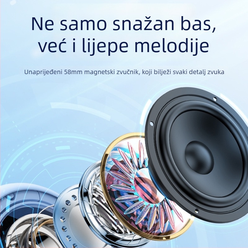 Prijenosni bežični Bluetooth zvučnik s dva zvučnika, IPX7 vodootporan, Bluetooth 5.3, 3W, ugrađena baterija 1000–1200mAh (raspon 10 m)