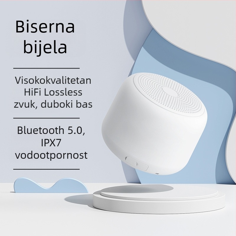 Prijenosni bežični Bluetooth zvučnik s dva zvučnika, IPX7 vodootporan, Bluetooth 5.3, 3W, ugrađena baterija 1000–1200mAh (raspon 10 m)
