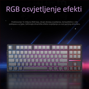 Numerička tipkovnica s tri načina rada, gasket konstrukcija, hot-swappable tipke, RGB osvjetljenje, mehanička tipkovnica