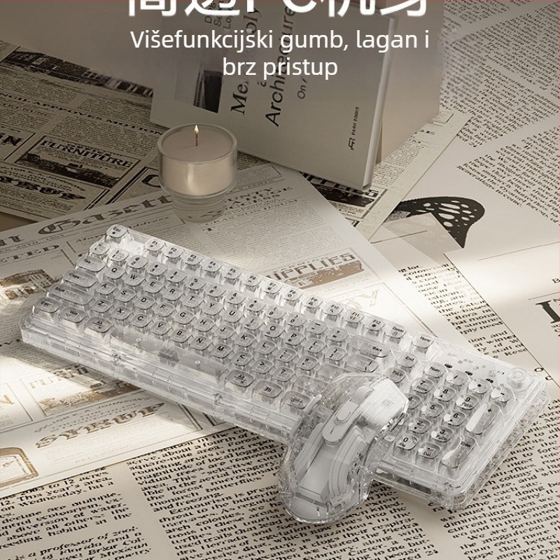 Set tipkovnice i miša s numeričkom tipkovnicom, tromodno povezivanje, bez pozadinskog osvjetljenja