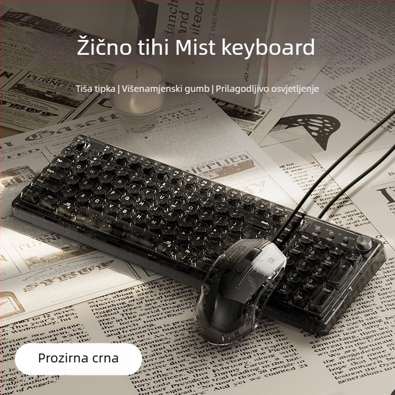 Set tipkovnice i miša s numeričkom tipkovnicom, tromodno povezivanje, bez pozadinskog osvjetljenja