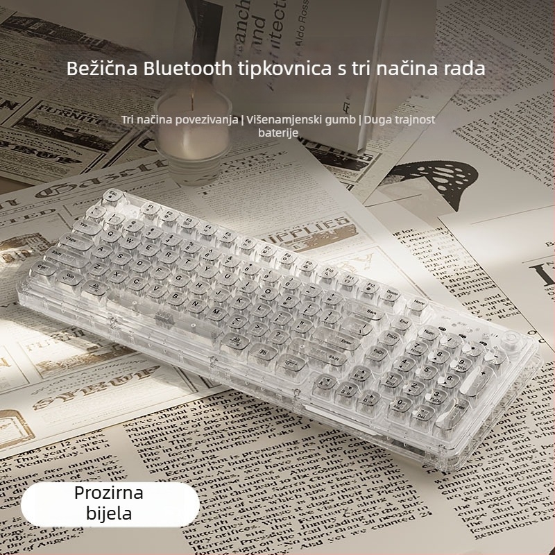 Set tipkovnice i miša s numeričkom tipkovnicom, tromodno povezivanje, bez pozadinskog osvjetljenja
