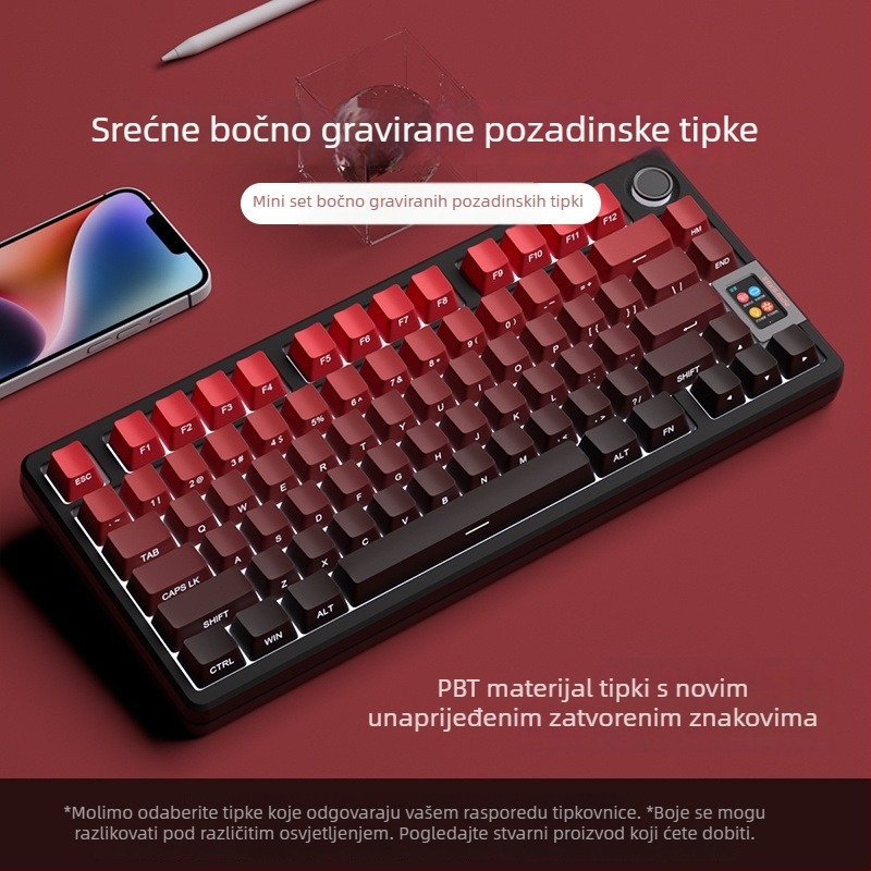 PBT prozirni bočno gravirani keycap za mehaničku tipkovnicu – visoko prilagođen