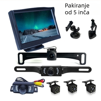 Displej za prikaz vožnje unatrag automobila, TFT LCD, 800x480, univerzalna kompatibilnost, ulaz N/P