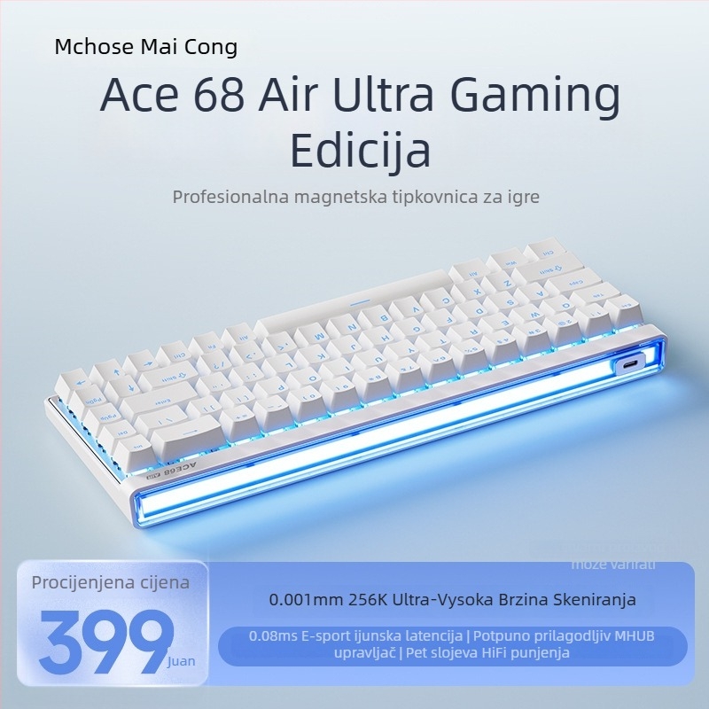 Gaming tipkovnica s Taishan magnetnom osom, do 87 tipki, žična, RGB pozadinsko osvjetljenje