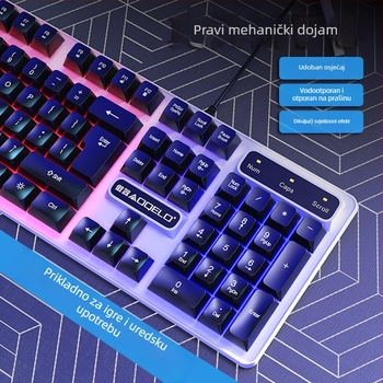 Žični set tipkovnice i miša s numeričkim padom, bez pozadinskog osvjetljenja, za igranje i ured